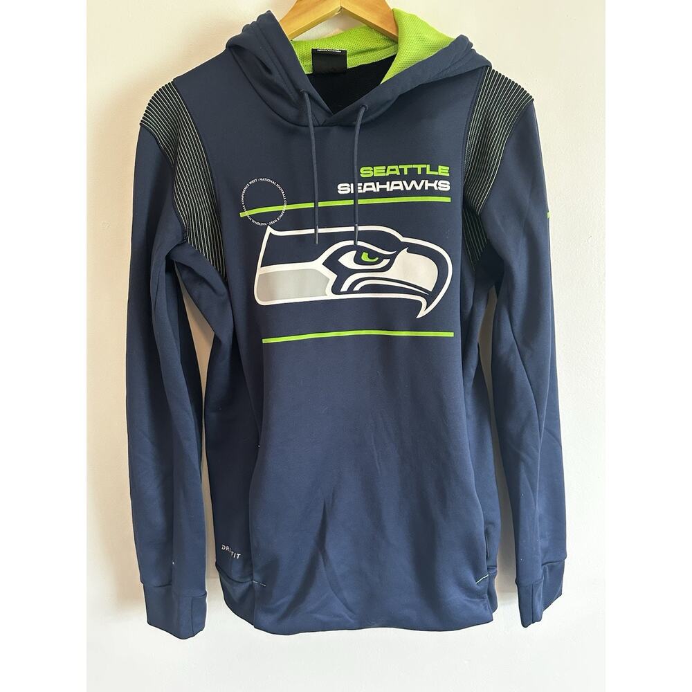 Seattle Seahawks Hoodie Mens Small NFL Football Nike Dri Fit On Field Pullover